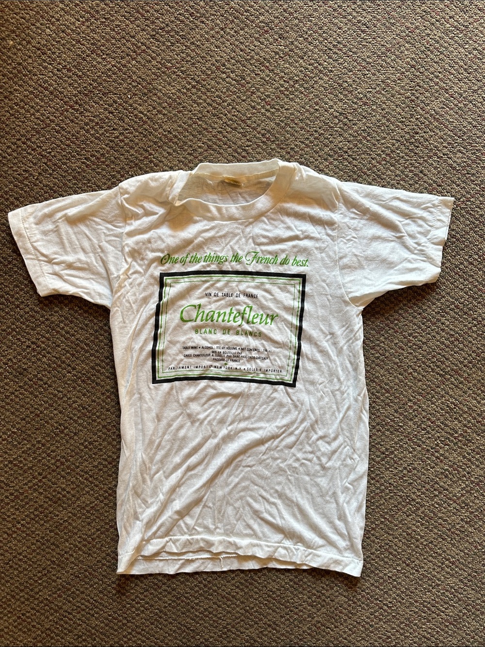 VTG Chantefleur Graphic Tee in White with Green Print